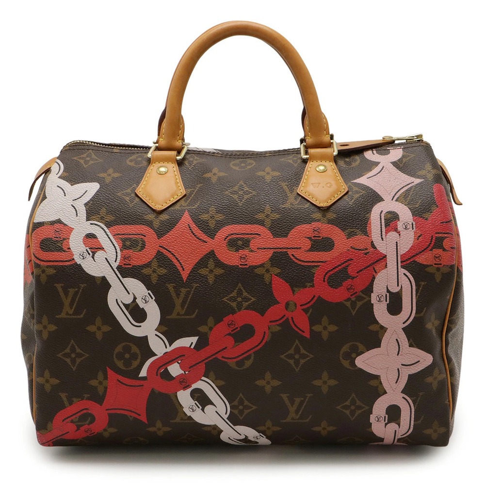 LOUIS VUITTON Monogram Bay Speedy Chain Handbag Boston Bag